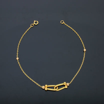 Gold U-Shaped Buckle Bracelet 21KT - FKJBRL21KU6048