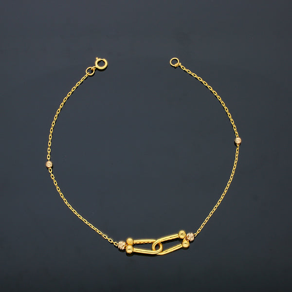Gold U-Shaped Buckle Bracelet 21KT - FKJBRL21KU6048