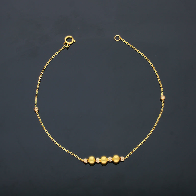 Gold Beads Bracelet 21KT - FKJBRL21KU6045