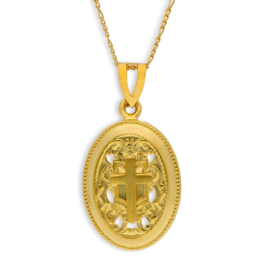 Gold Necklace (Chain with Cross Pendant) 21KT - FKJNKL21KU6068