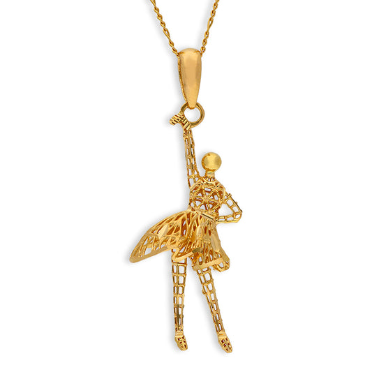 Gold Necklace (Chain with Dancing Girl Pendant) 21KT - FKJNKL21KU6069