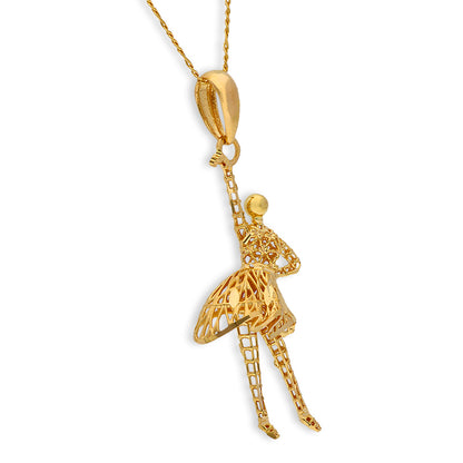 Gold Necklace (Chain with Dancing Girl Pendant) 21KT - FKJNKL21KU6069