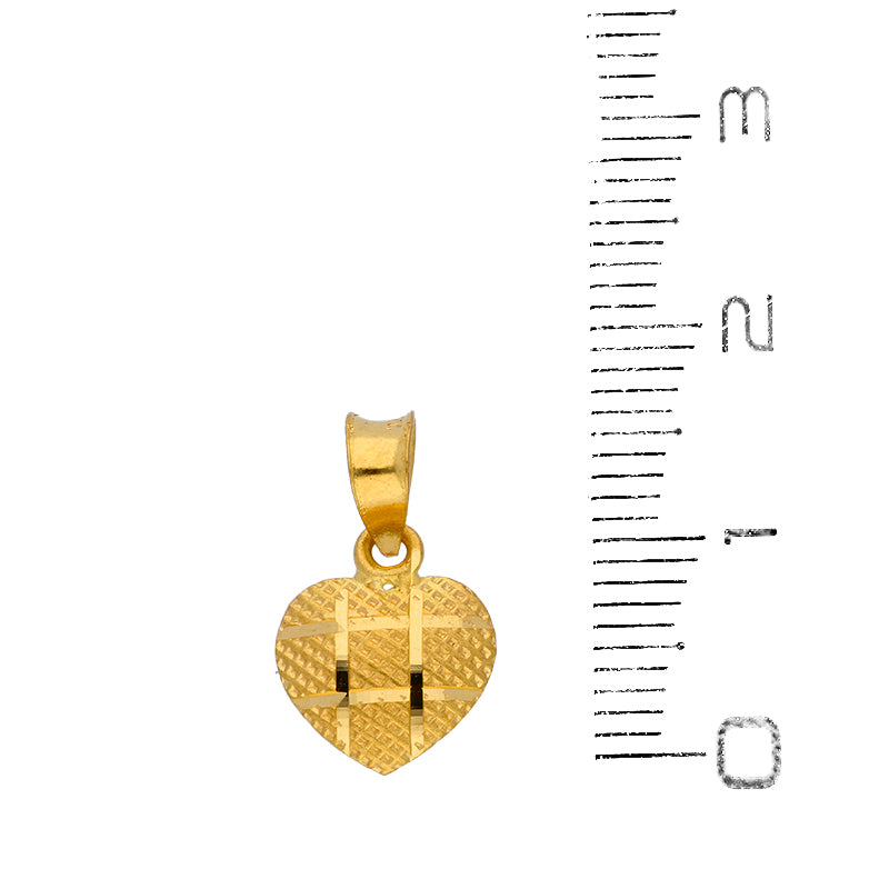 Gold Heart Shaped Pendant Set (Necklace and Earrings) 21KT - FKJNKLST21KU6072