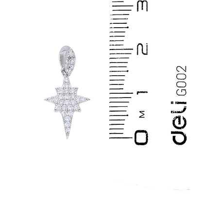 Sterling Silver 925 starburst Pendant Set (Necklace and Earrings) - FKJNKLSTSLU6078