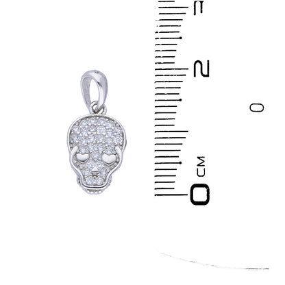 طقم قلادة جمجمة من الفضة الإسترليني عيار ٩٢٥ (عقد وأقراط) - FKJNKLSTSLU925