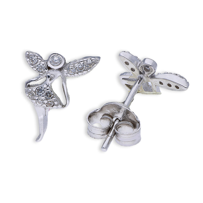 Sterling Silver 925 Dancing Girl Pendant Set (Necklace and Earrings) - FKJNKLSTSLU6083
