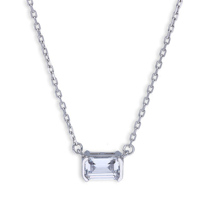 Sterling Silver 925 Solitaire Necklace - FKJNKLSLU6091