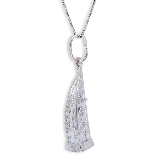 Sterling Silver 925 Necklace (Chain with Burj Al Arab Pendant) - FKJNKLSLU6105