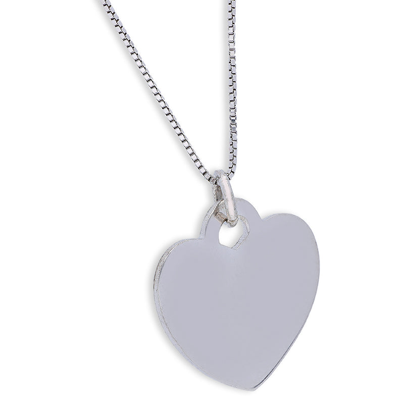 Sterling Silver 925 Necklace (Chain with Heart Shaped Pendant) - FKJNKLSLU6100