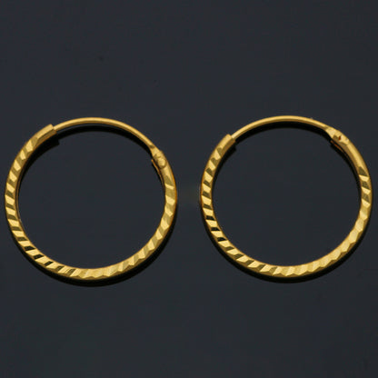 Gold Hoop Earrings 21KT - FKJERN21KU3165