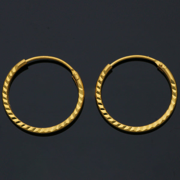 Gold Hoop Earrings 21KT - FKJERN21KU3165