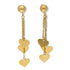Gold Heart Shaped Drop Earrings 21KT - FKJERN21KU3169