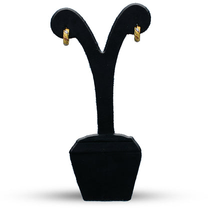 Gold Tri Tone Clip on Hoop Earrings 21KT - FKJERN21KU3161