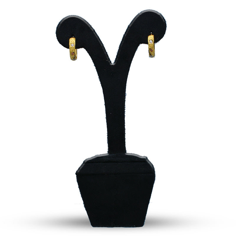 Gold Tri Tone Clip on Hoop Earrings 21KT - FKJERN21KU3163