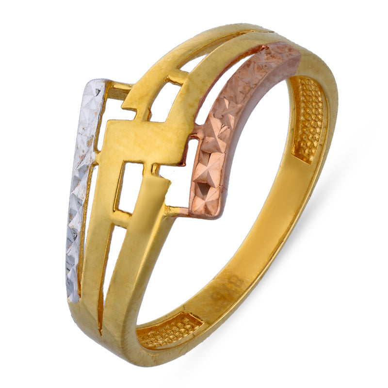Tri Tone Gold Ring 21KT - FKJRN21KU2112