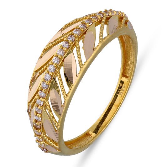 Gold Leaf Ring 21KT - FKJRN21KU2109