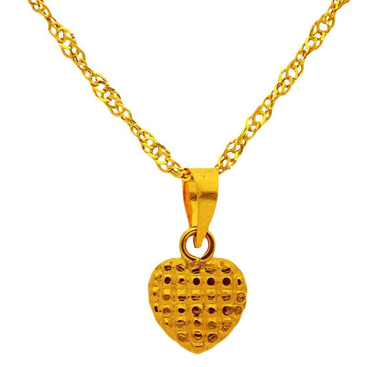 Gold Necklace (Chain with Heart Pendant) 18KT - FKJNKL1725