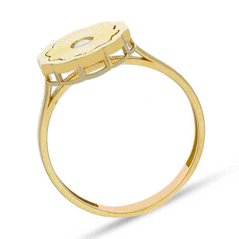 Gold Flower Shaped Ring 18KT - FKJRN18KU2083