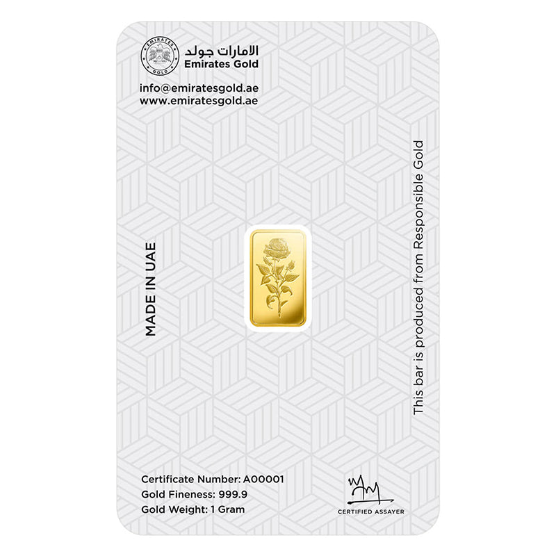 Emirates 1 Gram 999.9 Purity Gold Bar - FKJGBR24K2195