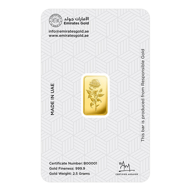Emirates 2.5 Grams 999.9 Purity Gold Bar - FKJGBR24K2196