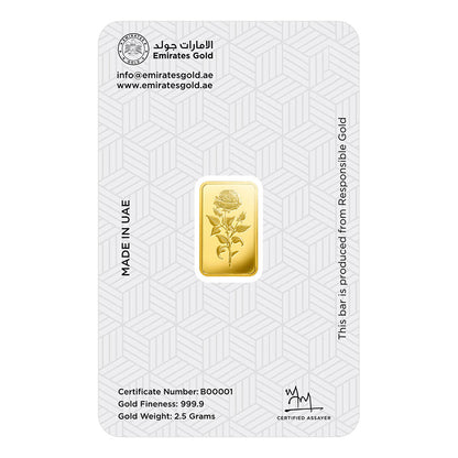 Emirates 2.5 Grams 999.9 Purity Gold Bar - FKJGBR24K2196