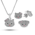 Sterling Silver 925 Hello Kitty Pendant Set (Necklace, Earrings and Ring) - FKJNKLSTSL2316