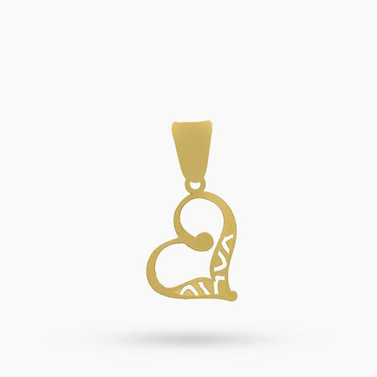 Gold Twisted Heart Pendant 18KT - FKJPND18K2048