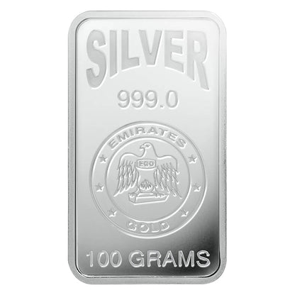 Emirates 100 Grams Silver Bar in 999 Silver - FKJGBRSL2164