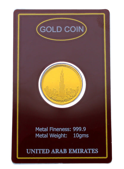 Gold 10 Gram Coin 24KT 999.9 Purity - FKJCON24KU6051