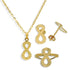 Gold Infinity Shaped Pendant Set (Necklace, Earrings and Ring) 18KT - FKJNKLST18K2169