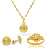 Gold Pendant Set (Necklace, Earrings and Ring) 18KT - FKJNKLST18K2128