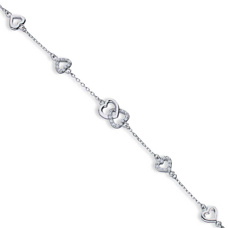 Sterling Silver 925 Hearts Bracelet - FKJBRLSLU1019
