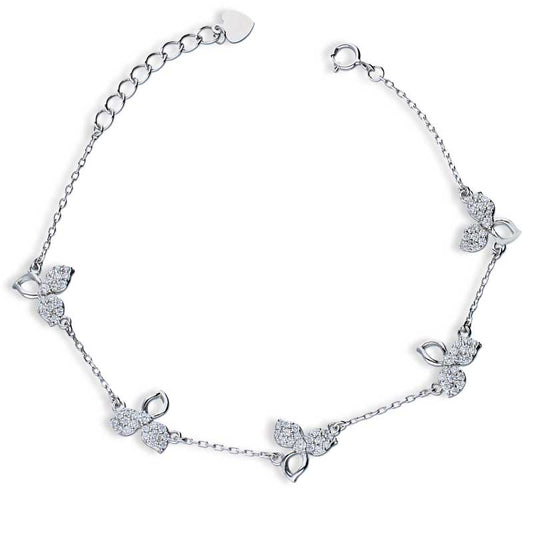 Sterling Silver 925 Flowers Bracelet - FKJBRLSLU1020