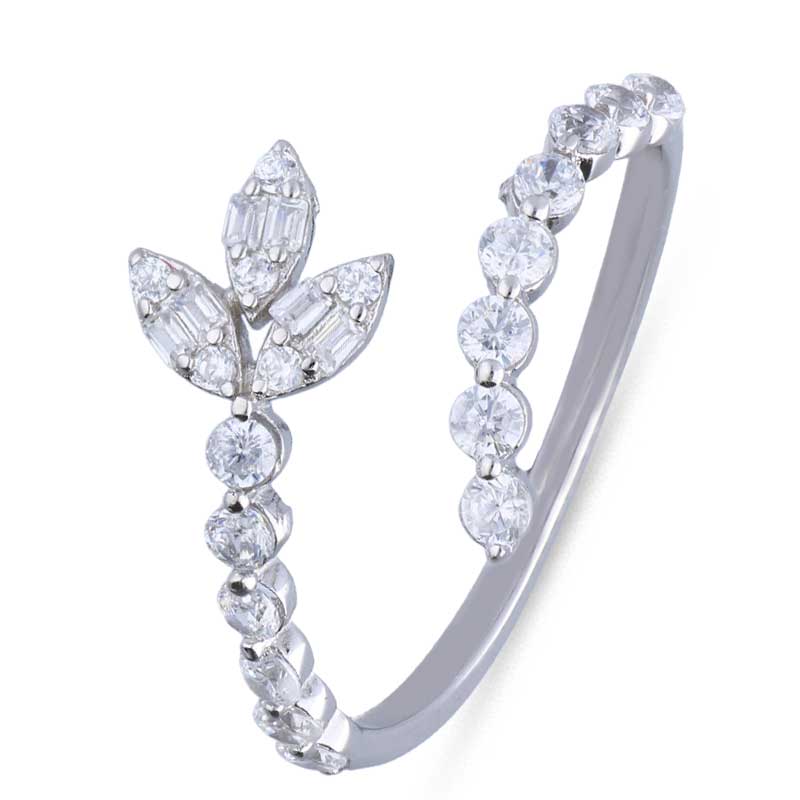 خاتم فضة إسترليني ٩٢٥ على شكل ورقة - FKJRNSLU925