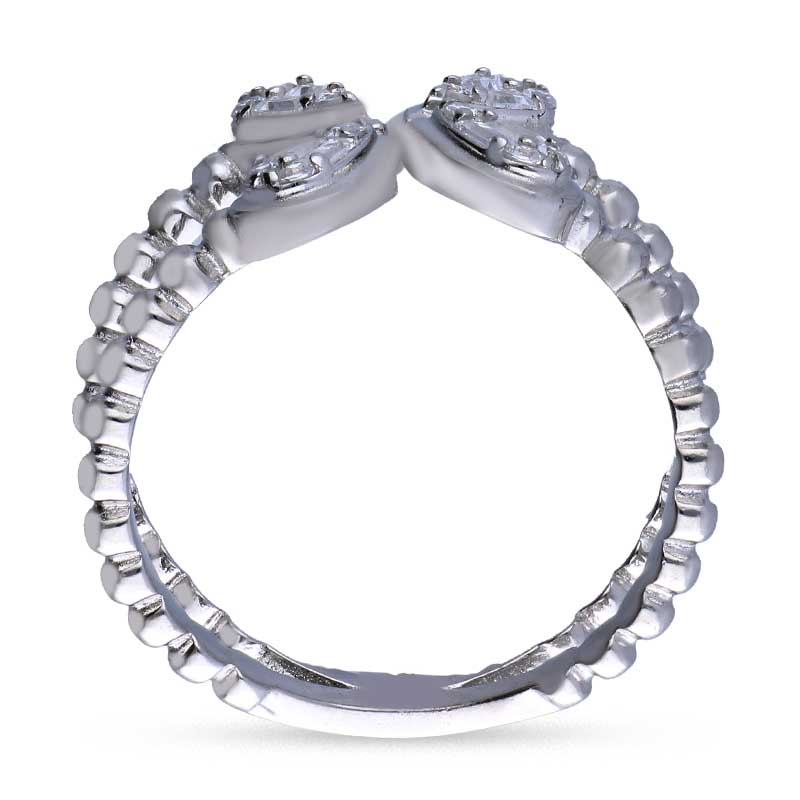 Sterling Silver 925 Flower Shaped Solitaires Ring - FKJRNSLU2014