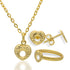 Gold Heart Pendant Set (Necklace, Earrings and Ring) 18KT - FKJNKLST18K2159