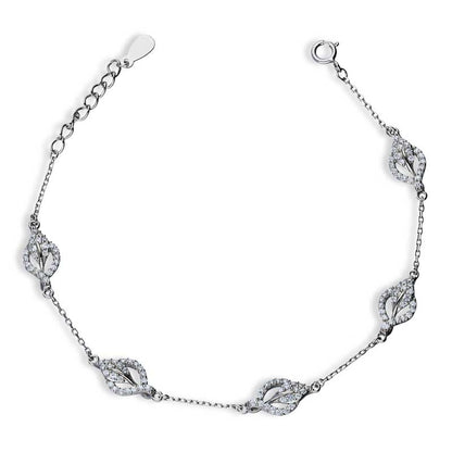 Sterling Silver 925 Leaf Bracelet - FKJBRLSLU1045