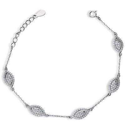 Sterling Silver 925 Leaf Bracelet - FKJBRLSLU1049