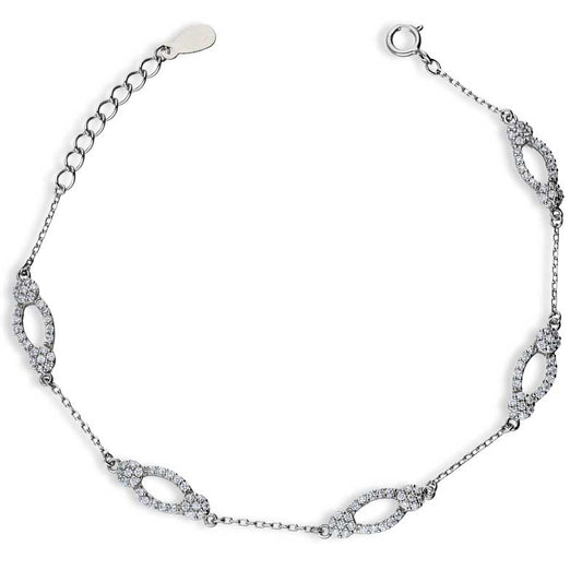 Sterling Silver 925 Oval Shaped Bracelet - FKJBRLSLU1047