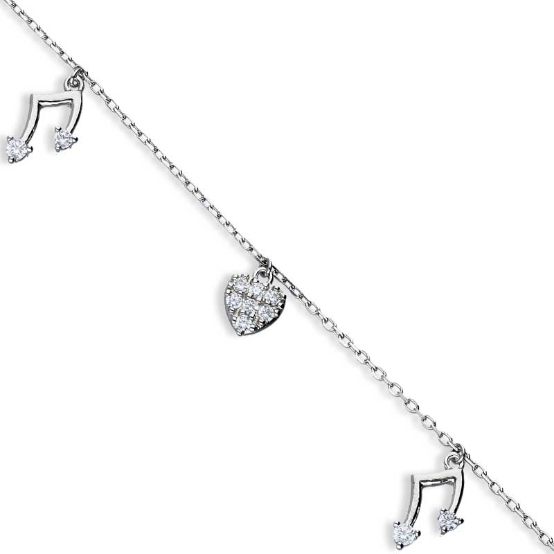 Sterling Silver 925 Hanging Charms Bracelet - FKJBRLSLU1050