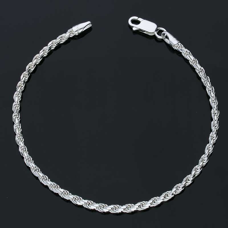 925 Sterling Silver 4.2mm Rope Bracelet – Zincello