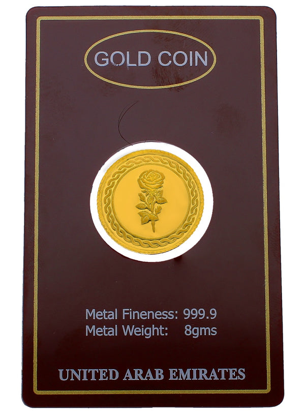 Gold 8 Gram Coin 24KT 999.9 Purity - FKJCON24KU4012