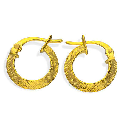 Gold Clip on Hoop Earrings 18KT - FKJERN18KU3086