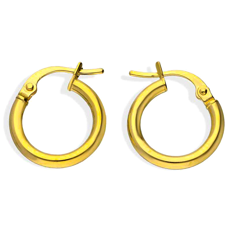 Gold Clip on Hoop Earrings 18KT - FKJERN18KU3087