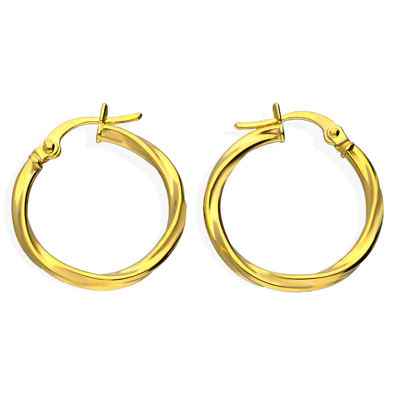 Gold Clip on Hoop Earrings 18KT - FKJERN18KU3090