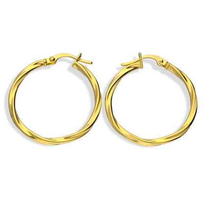 Gold Clip on Hoop Earrings 18KT - FKJERN18KU3091