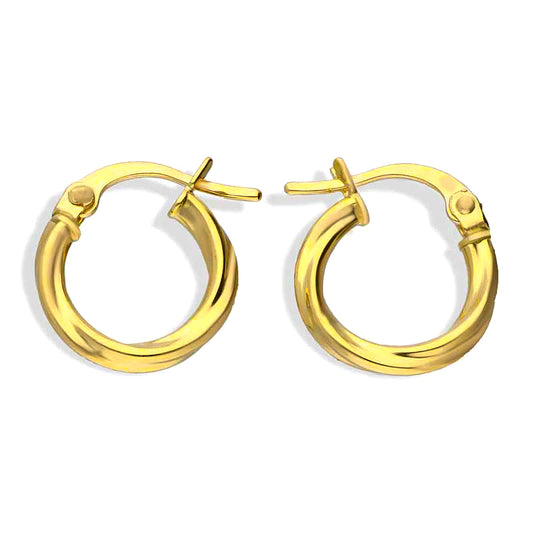 Gold Clip On Hoop Earrings 18KT - FKJERN18KU3094