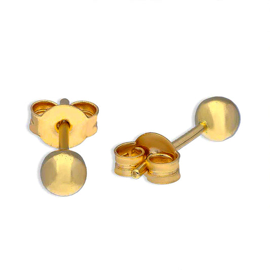 Gold Round Shaped Stud Earrings 18KT - FKJERN18KU3128