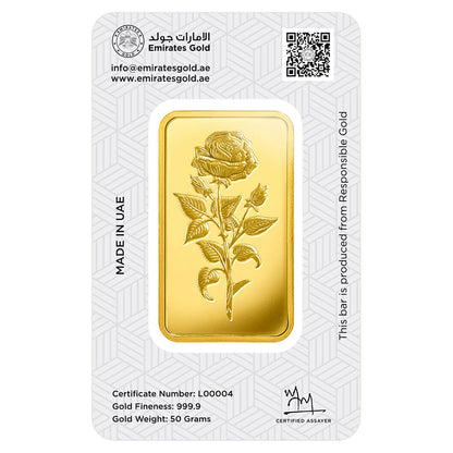 Emirates 50 Grams 999.9 Purity Gold Bar - FKJGBR24K2200