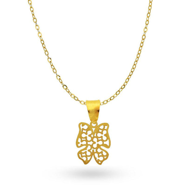 Gold Necklace (Chain with Butterfly Pendant) 18KT - FKJNKL18K2046